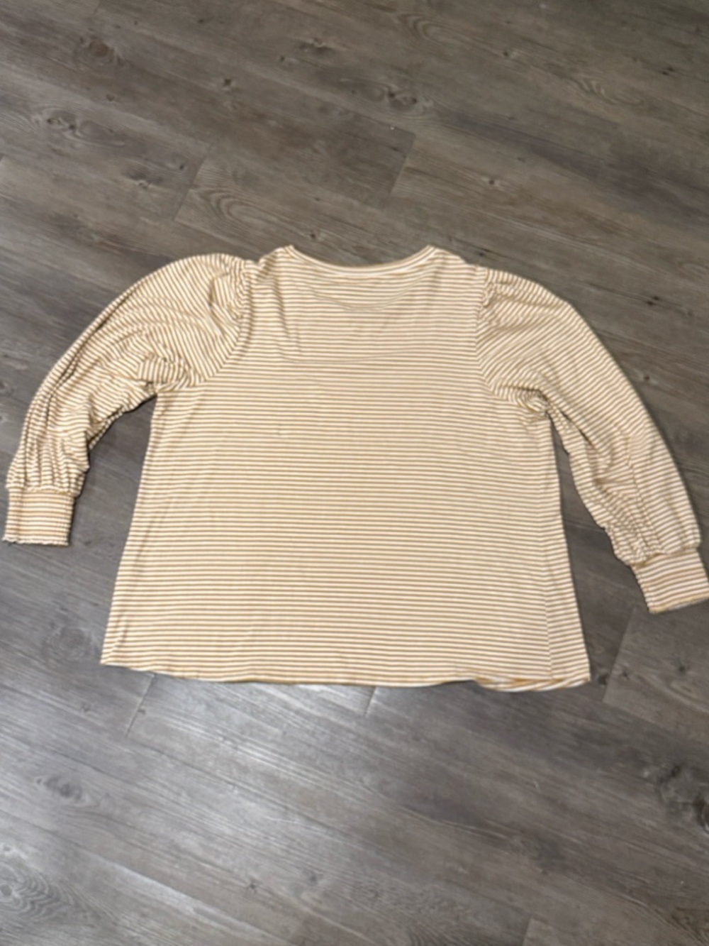LC Lauren Conrad Mustard and Cream Striped Long Sleeve Tee